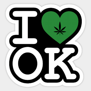 I Love OK Cannabis Medical Marijuana Pot Leaf Design Sticker